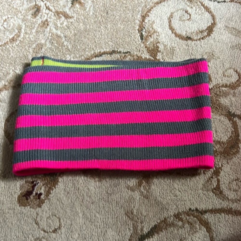 White and grey with green inside scarf